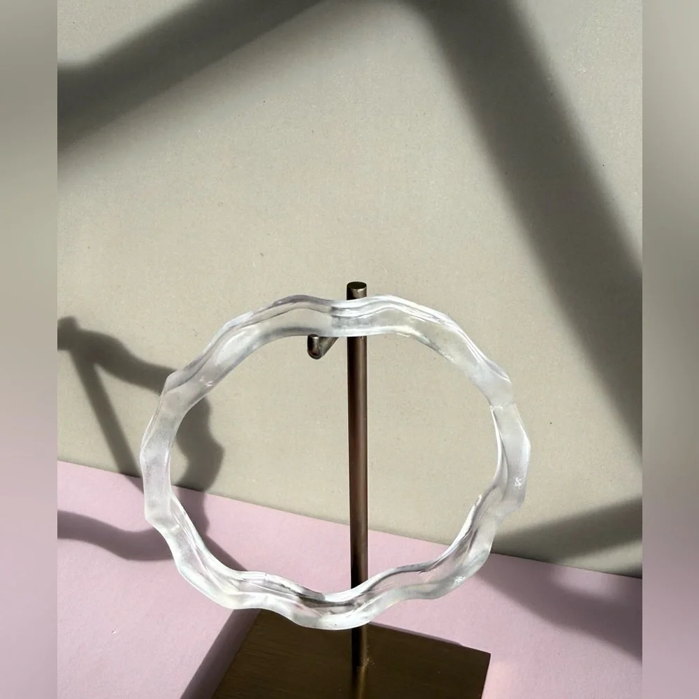 Clear Sculptural Resin Bangle Bracelet